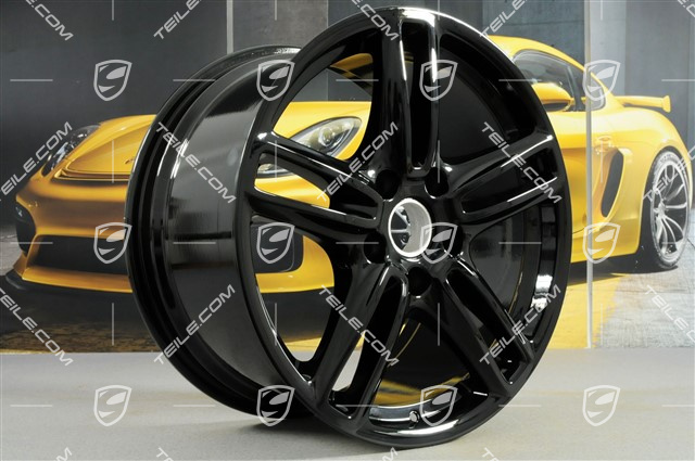 19" Komplet felg Panamera TURBO, 10J x 19 ET61 + 9J x 19 ET60, czarny wysoki połysk