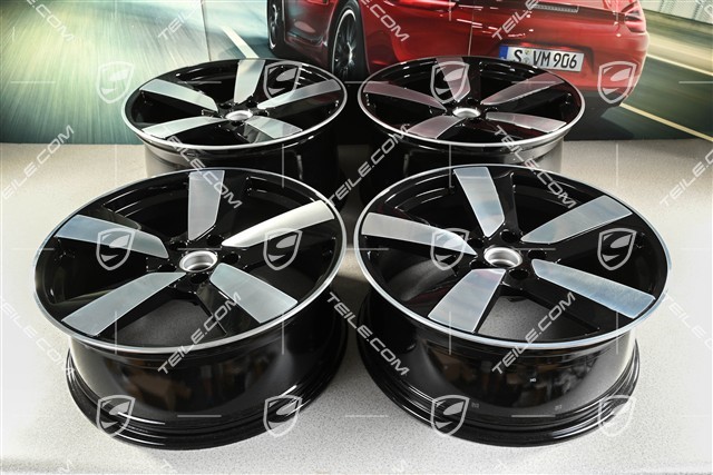 22" Macan Sport wheel set, 9J x 22 ET29 + 11J x 22 ET47, high-gloss black