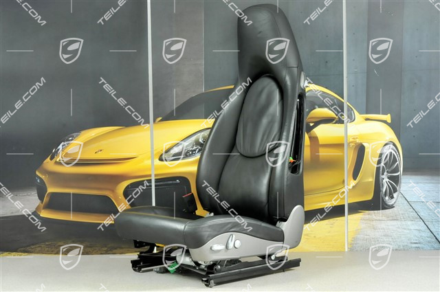 Seat, el adjustable, Lumbar, leather, Black, without airbag, L