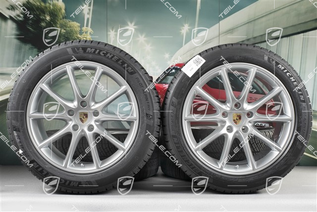 20" koła zimowe Cayenne COUPE Design, komplet, felgi 9J x 20 ET50 + 10,5J x 20 ET55 + opony zimowe Michelin 275/45 R20 + 305/40 R20, z czujnikami ciśnienia