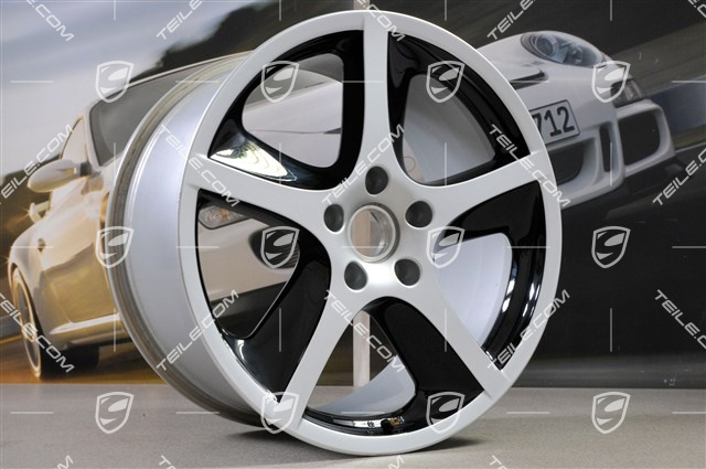 20" Felga Sport Techno, 10J x 20 ET55, srebrny + czarny wysoki połysk