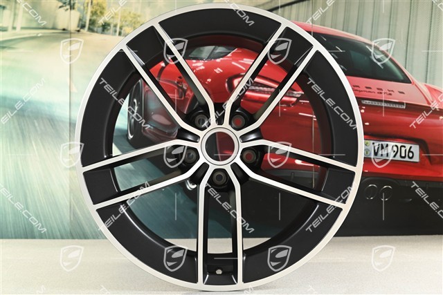20"+21" Carrera Exclusive Design wheel rim set, rims 8.5J x 20 ET50 + 11.5J x 21 ET79, black satin matt