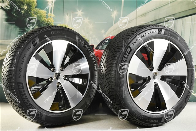 20-inch Macan winter wheel set, rims 7,5J x 20 ET32 + 10J x 20 ET49 + Michelin Pilot Alpin 5 SUV winter tyres 235/55 R20 + 285/45 R20, black high gloss