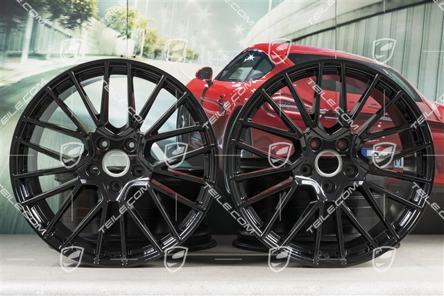 21" Felgensatz Cayenne RS Spyder, 11J x 21 ET58 + 9,5J x 21 ET46, schwarz hochglanz