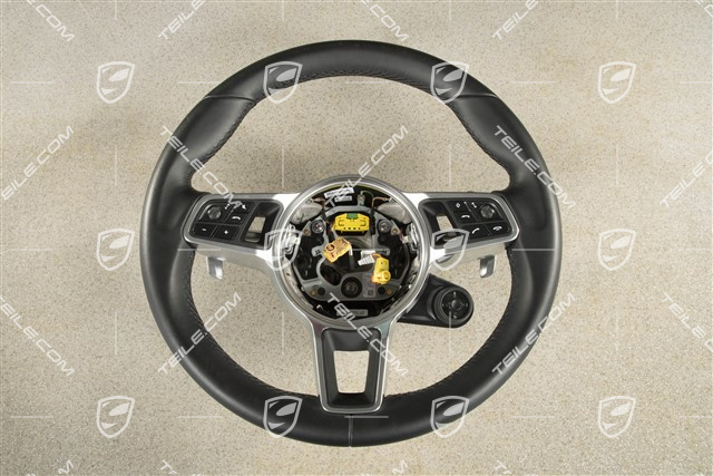 Multifunction steering wheel, PDK, Heated, Leather, Black