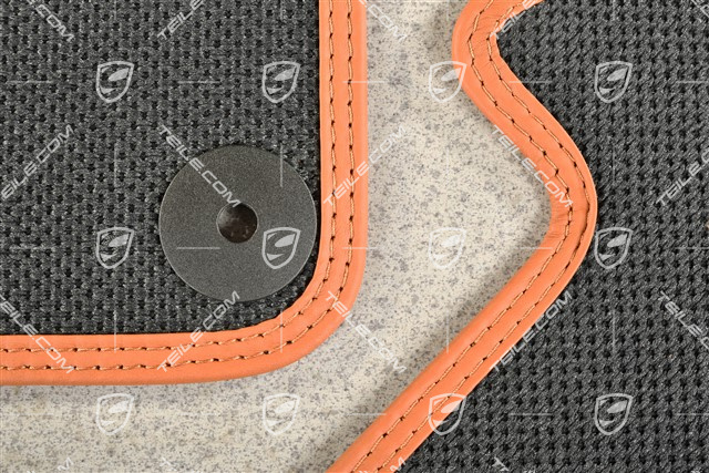 Fußmattensatz, schwarz/orange