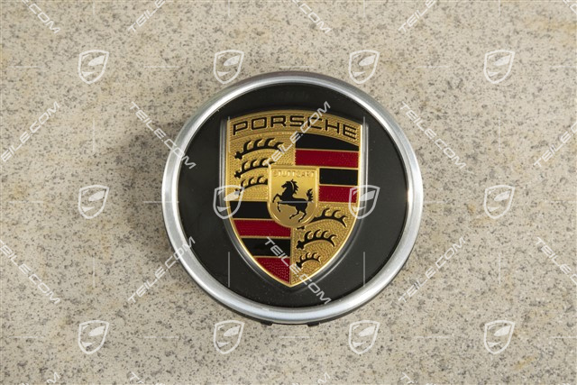 Radzierdeckel, Wappen farbig, schwarz seidenmatt