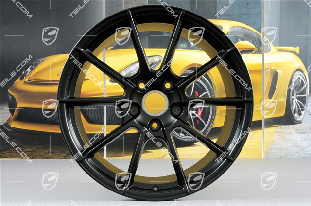 20" komplet felg "Boxster Spyder", felgi 8,5J x 20 ET57 + 10,5J x 20 ET47, czarny satynowy półmat