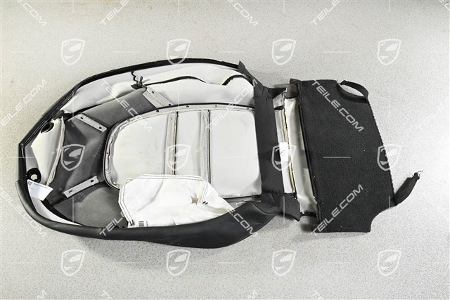 Front seat, Backrest cover,  basic seat, Leather Black, L