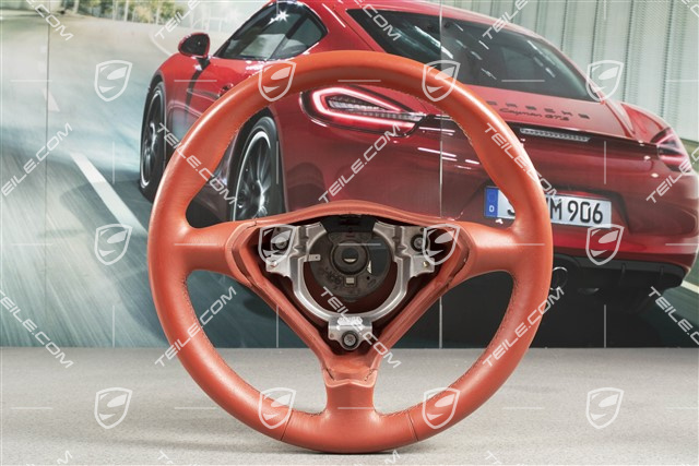 Lenkrad, 3-Speichen, Leder, Boxsterrot