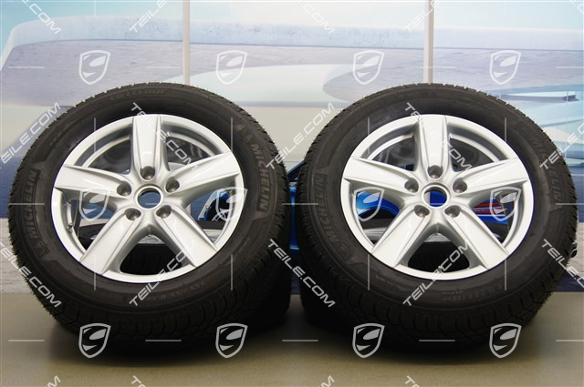 18" Cayenne S III Winterräder Satz, 4x Felgen 8 J x 18 ET 53 + 4x Michelin Winterreifen 255/55 R18 (DOT 2013), mit RDK-Sensoren