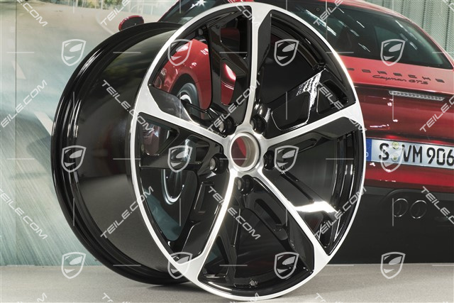 21" Felga Cross Turismo Design 11,5J x 21 ET66, czarny wysoki połysk + frezowana powierzchnia