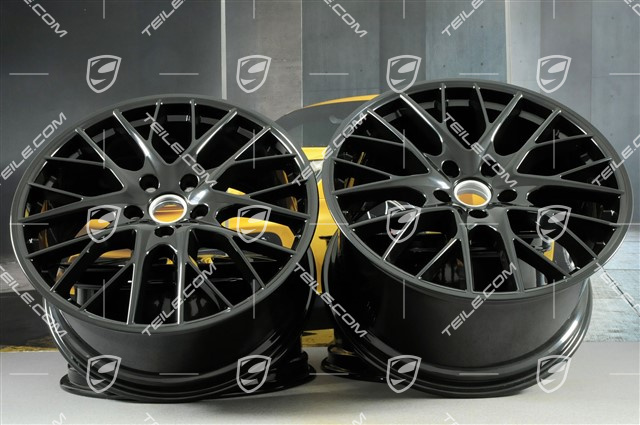 21-inch wheel rim set Panamera Sport Design, rims 9,5J x 21 ET71 + 11,5J x 21 ET69, black high gloss