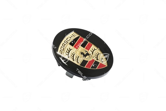 Hub cap, concave, coloured crest, black high gloss