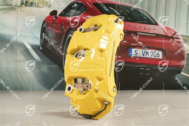 Front fixed brake caliper, Yellow, PCCB, R