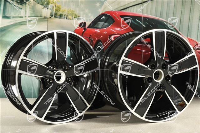 20" Felgensatz Cayenne Sport Classic Komfort, 9J x 20 ET50 + 10,5J x 20 ET64, schwarz hochglanz