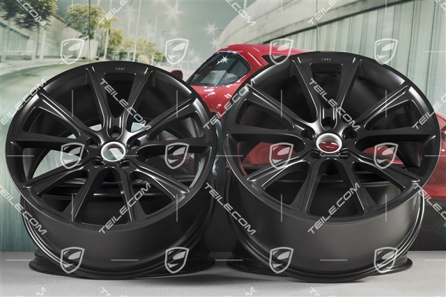 22" Komplet felg BBS, 10J x 22 ET48 + 11,5J x 22 ET61, czarny satynowy mat