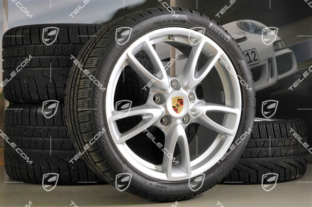 18-inch Carrera IV wheel set, wheels 8J x 18 ET57 + 11J x 18 ET51 + NEW winter tyres 235/40 R18 + 295/35 R18