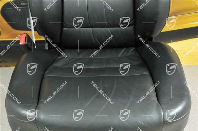 Sitz, el einstellbar, Leder, Schwarz, Raffleder, beschädigt, L