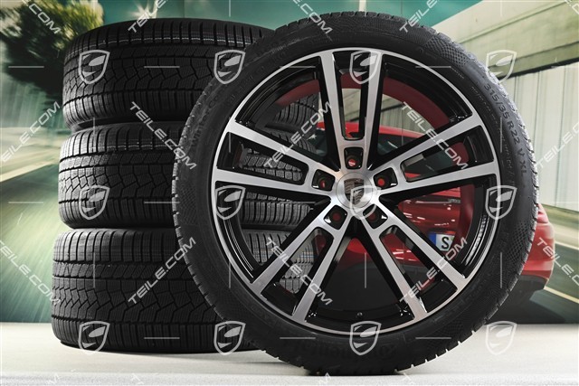 22" Winterräder Sport Design, Felgen 10J x 22 ET48 +11,5J x 22 ET61 + NEUE Continental Winterreifen 285/40 R22 + 315/35 R22, in Schwarz Hochglanz