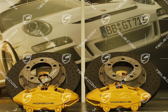 PCCB Hamulce ceramiczne, komplet, 2x tarcza przednia + 2x tylna, 2x zacisk przedni + 2x tylny, klocki, 997 S / 4S