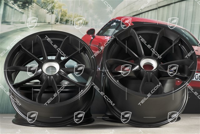 20" rims set GT3, 9J x 20 ET55 + 12J x 20 ET47, in black satin-mat