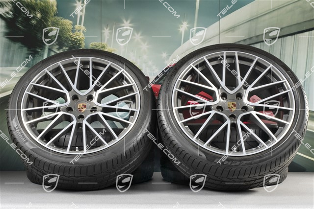 22-inch Cayenne Coupé RS Spyder summer wheel set, rims 10J x 22 ET48 + 11,5J x 22 ET52 + NEW Pirelli P Zero summer tyres 285/35 R22 + 315/30 R22, with TPMS