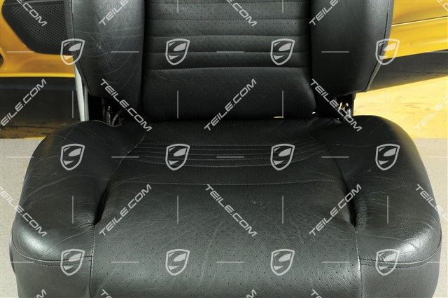 Seat, manual adjustable, leather/Leatherette, Black, damage, R