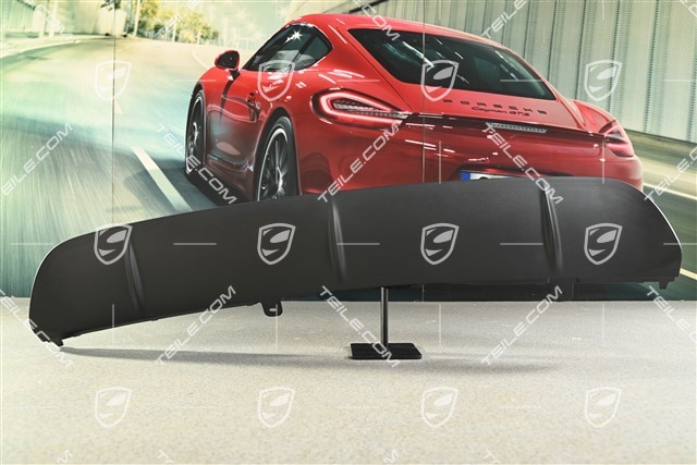 Rear bumper lower trim cover, centre, Panamera 4, Black