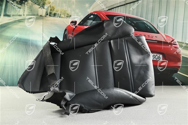 Vented GTS / Sports front seat upholstery / cover, lower part / cushion, Leather, Black, L