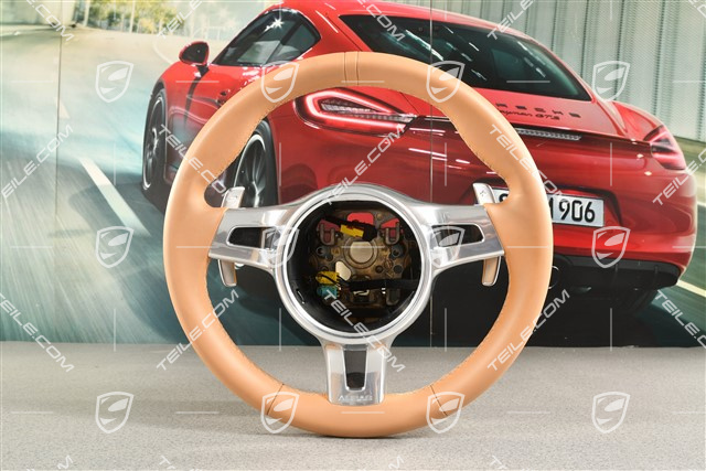 Sport Design, Lenkrad mit Schaltpaddle (PDK) mit Display, Leder Sandbeige