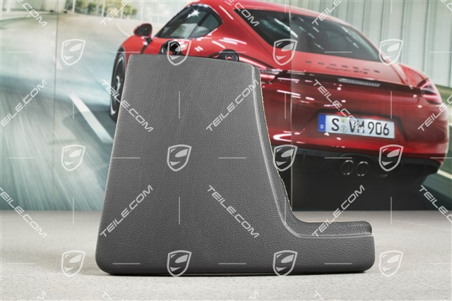 Centre console, Lateral cover, Leatherette, Black, L