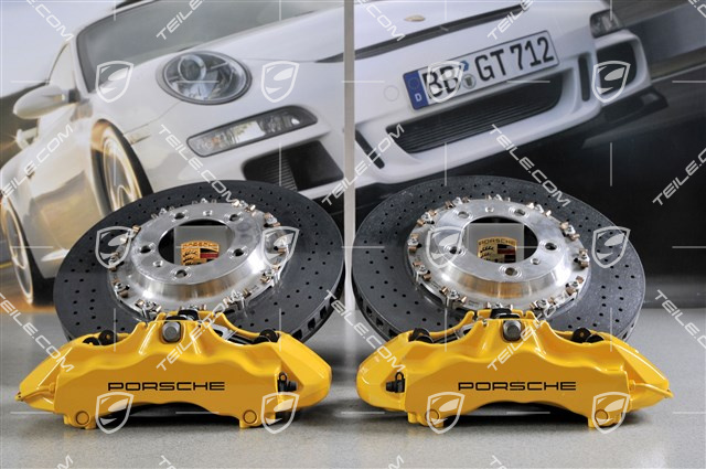 PCCB Hamulce ceramiczne - komplet montażowy, Turbo, przednie tarcze hamulcowe 380mm + tylne tarcze 350mm