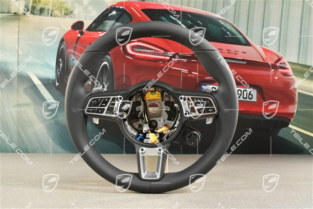 HOD Multifunction steering wheel, 3-spoke, heated, Leather Black / Sport Chrono Package Plus