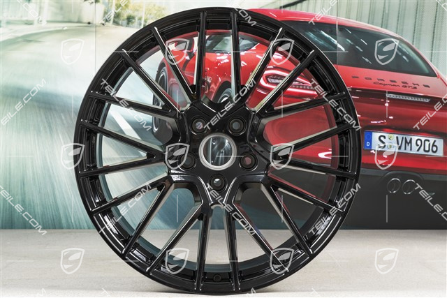 21" Felgensatz Cayenne RS Spyder, 11J x 21 ET58 + 9,5J x 21 ET46, schwarz hochglanz