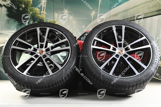 22-inch winter wheel set Sport Design, wheel rims 10J x 22 ET48 +11,5J x 22 ET52 + Continental winter tyres 285/40 R22 + 315/35 R22, black high gloss