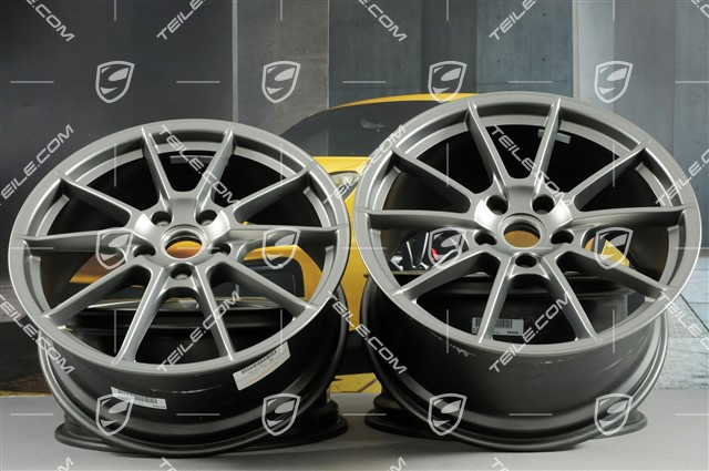 20-inch Spyder wheel rim set, rims 8,5J x 20 ET57 + 10,5J x 20 ET47, Platinum satin mat