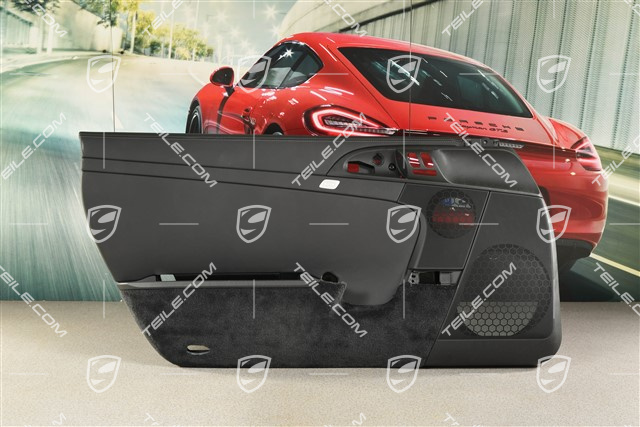 Cabrio, Türverkleidung, Leder, Schwarz mit Grauer Faden, ASK, L