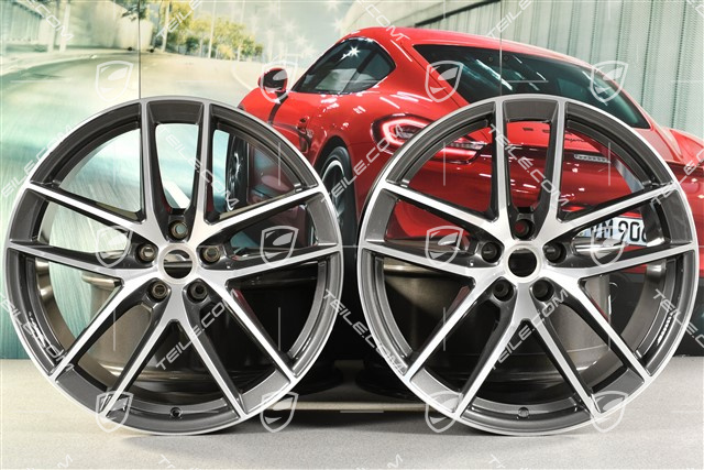20" komplet felg Macan S, 9J x 20 ET26 + 10J x 20 ET19, Titanium