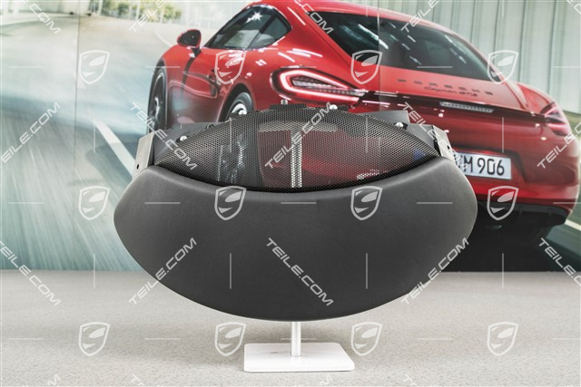 Dashboard trim / Instrument cluster cover, Leather, Black, inner part in Grey