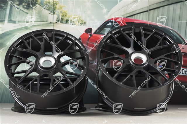 20" Felgensatz Turbo S, Zentralverschluss, 8,5J x 20 ET51 + 11J x 20 ET59, Schwarz Seidenmatt