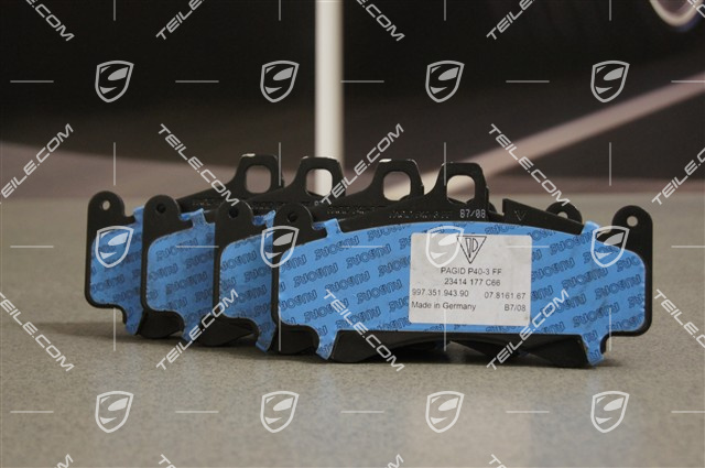 PCCB Komplet klocków hamulcowych (L+R), GT2 / GT3 / GT2RS / GT3RS