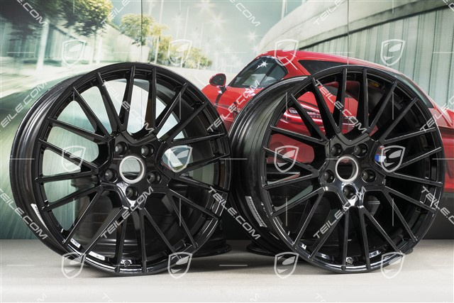 21" Felgensatz Cayenne RS Spyder, 11J x 21 ET58 + 9,5J x 21 ET46, schwarz hochglanz
