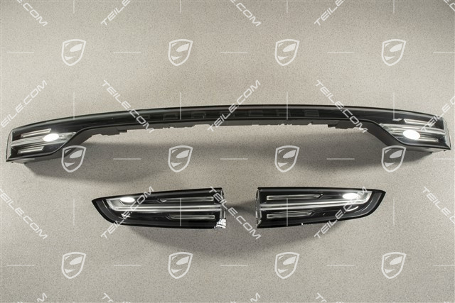 LED tail lights incl. light panel, darkened/black, Black inscription, LEFT+CENTER+RIGHT