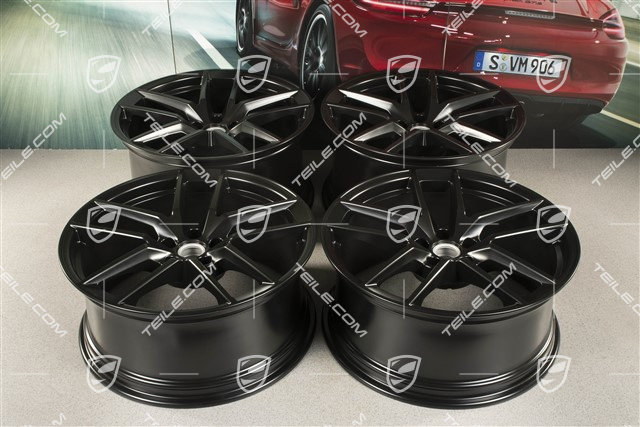 20" Felgensatz Macan S, 9J x 20 ET26 + 10J x 20 ET19, in schwarz seidenmatt