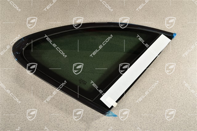 Side window with moulding, aluminium package Black, Dark tinted, R