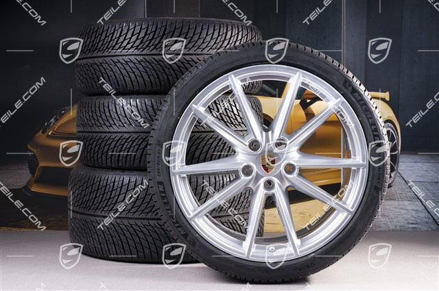 20"+21" Carrera S Winterräder Satz, Felgen 8,5J x 20 ET53 + 11J x 21 ET66 + NEUE Michelin Winterreifen 245/35 R20 + 295/30 R21, mit RDK-Sensoren
