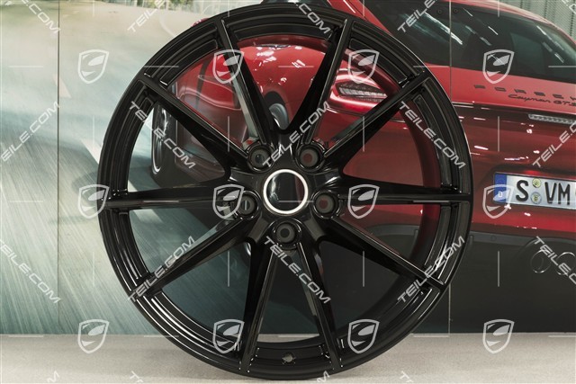 20+21" Felgensatz Carrera S, Felgen: vorne 8,5Jx20 ET53 + hinten 11J x 21 ET66 in Schwarz Hochglanz