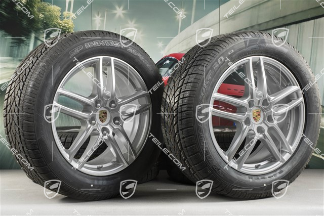 19" Cayenne Turbo IV Winterräder Satz Facelift 2014->, Felgen 8,5J x 19 ET59 + Dunlop Winterreifen 265/50 R19, mit RDK-Sensoren, DOT 15