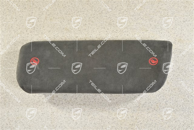 Lordosenstütze, Leder Schwarz mit Karminrot Ziernähte, R